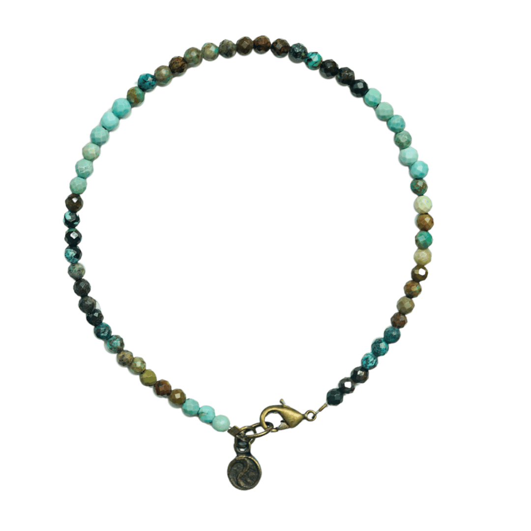 Natural Turquoise Micro Bead Bracelet